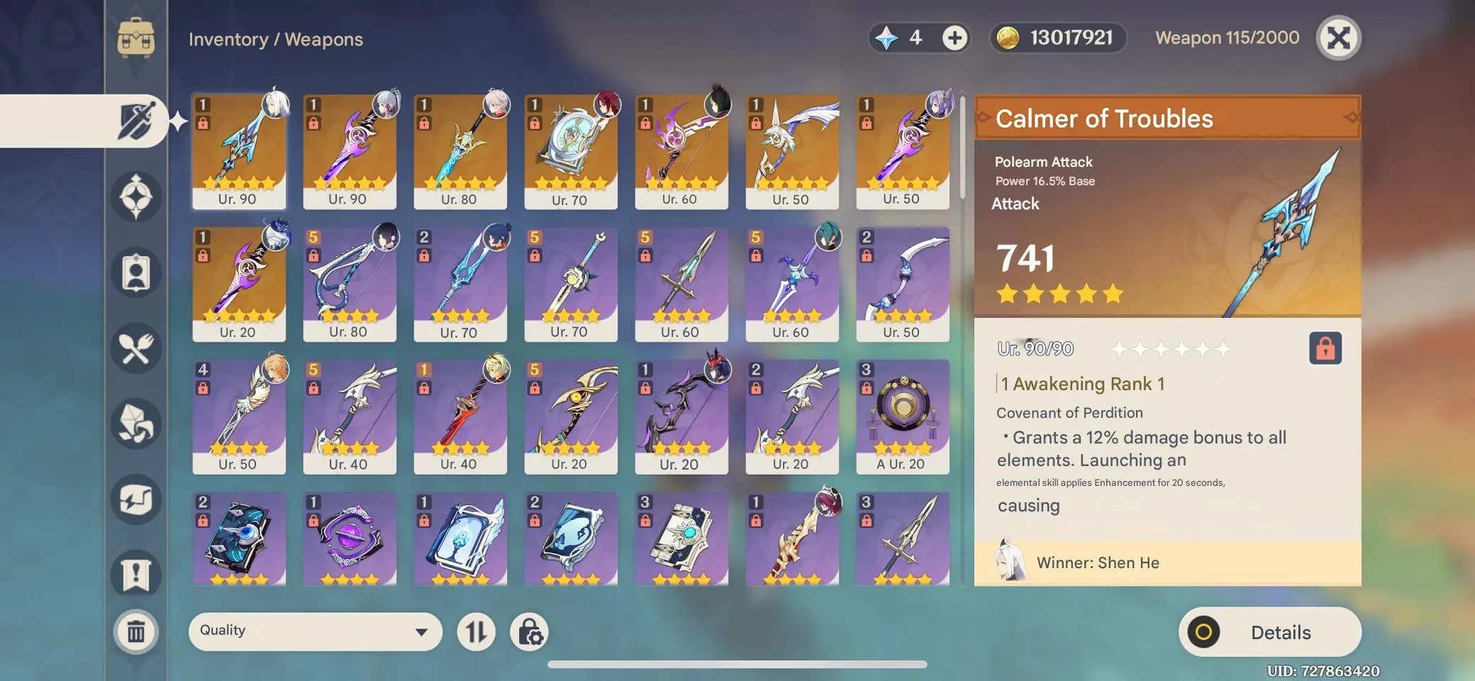 GI1165 Strong Ayaka Freeze Pack AR55 | Ayaka + Shenhe S1 + Kazuha + Kokomi | Multiple 5 star Weapons 